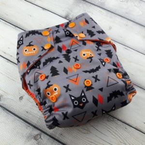 Halloween Cats, Bats, & Pumpkins AIO Cloth Diaper